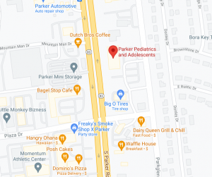 Map image of Parker Pediatrics' location