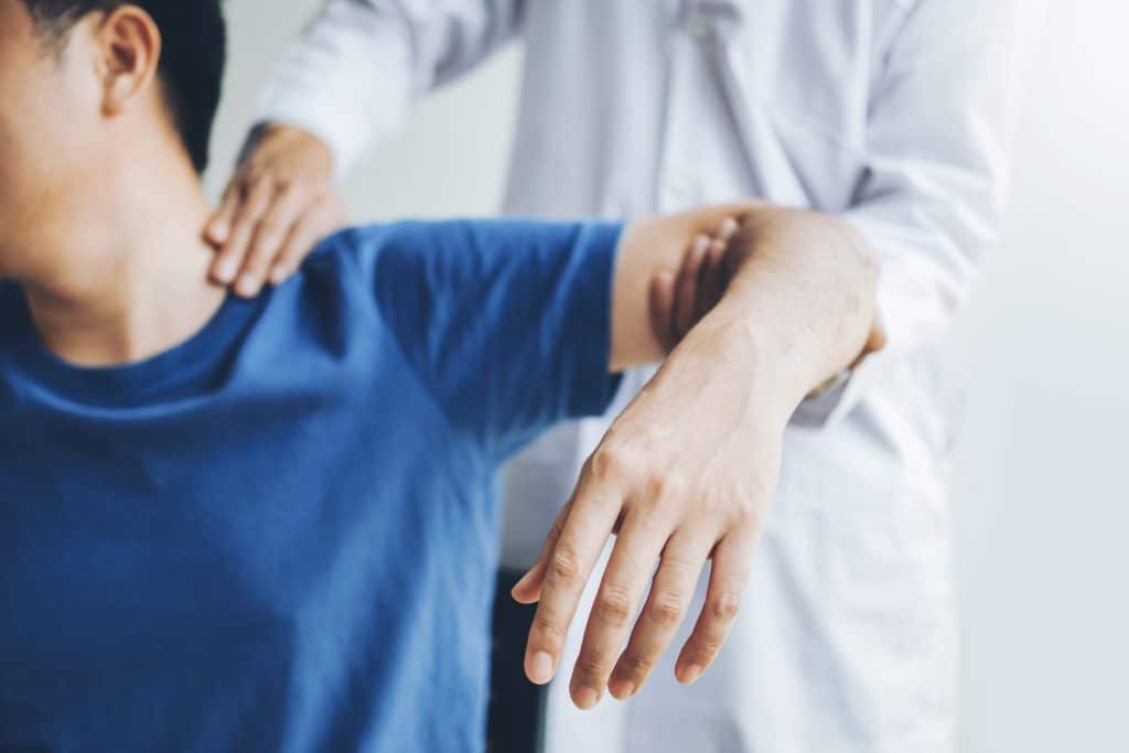 closeup of a child recieving a pediatric sports physical in parker co